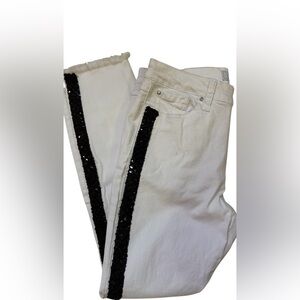Libby Edelman White/Blk Sequin Skinny Jean side 8